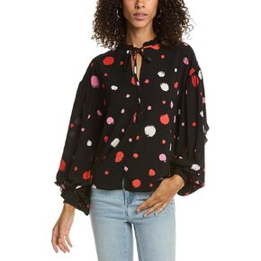 Ted Baker Sunrai Spot Print Frilled Blouse