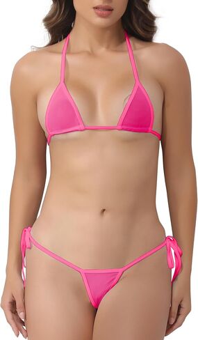 Oneheekini المرأة مثير ملابس السباحة الرسن سلسلة مثلث مايكرو ثونغ بيكيني ليوبارد شبكة ثوب السباحة صفيق 2 قطعة ملابس السباحة in Kuwait
