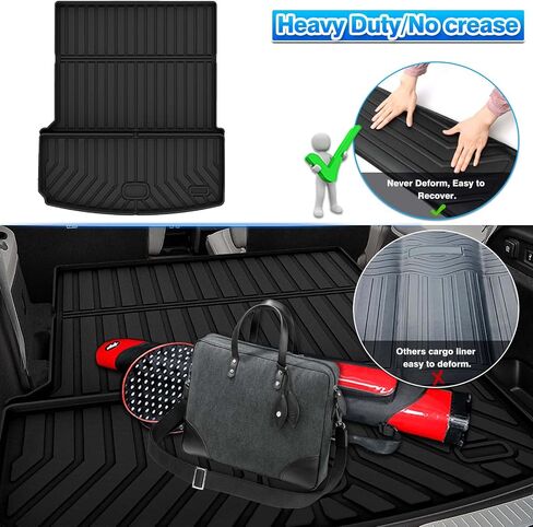 Cartist Cargo Liner Compatible with 2021 2022 2023 2024 Jeep Grand Cherokee L All Weather Rear Trunk Mat TPE (Behind The 2nd Row Seats)(Not Fit Grand Cherokee) in Saudi Arabia