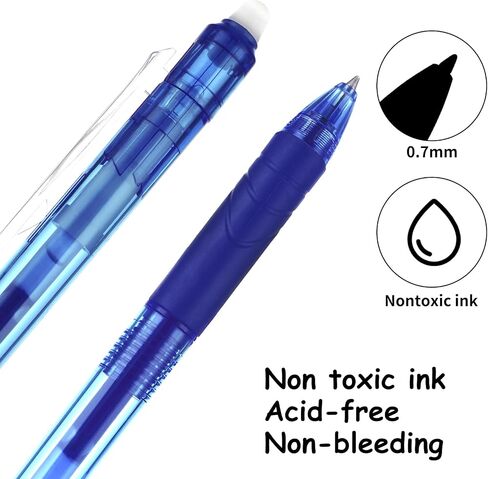 Sibba 8 Colors Retractable Erasable Gel Pens Clicker, 0.7 mm Bullet Tip Erasable Pens Make Mistakes Disappear, Premium Comfort Grip Fine Point Gel Pens for Drawing Crossword Puzzles & Writing Plan in Saudi Arabia