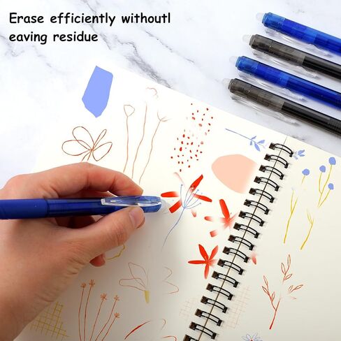 Sibba 8 Colors Retractable Erasable Gel Pens Clicker, 0.7 mm Bullet Tip Erasable Pens Make Mistakes Disappear, Premium Comfort Grip Fine Point Gel Pens for Drawing Crossword Puzzles & Writing Plan in Saudi Arabia