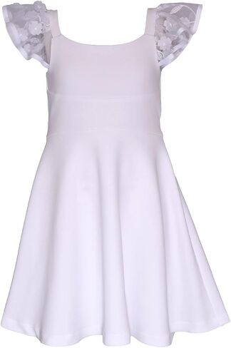 Bonnie Jean Girls Size 7-16 Lace Sleeve Scuba Knit Skater Dress in Saudi Arabia