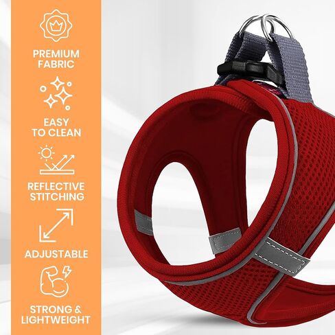 MITA Dog Harness and Leash Set - Puppy Harness - Cat Harness - Comfortable Step-in Big & Small Dog Harness, Breathable and Multi Weather Mesh Escape Proof Dog Harness - Secure & Comfortable in Saudi Arabia