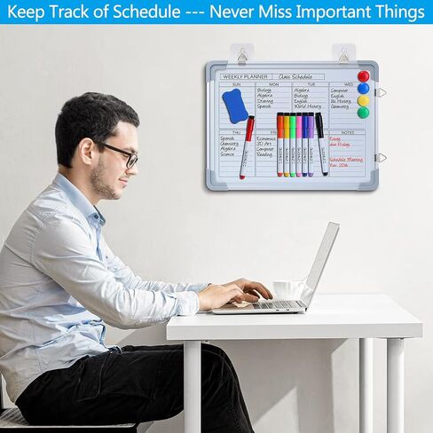 Weekly Dry Erase Board, 16"X12" Dry Erase White Board for Wall, Double-Side Small Weekly Calendar Whiteboard for Home, Office, School in Saudi Arabia