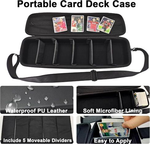 Card Case for MTG, Card Storage Deck Box for Trading Cards Holding 1350 Cards, PU Leather Playing Card Storage Case with Shoulder Strap for Magic The Gathering, TCG, Game Cards, Sports Cards in Saudi Arabia