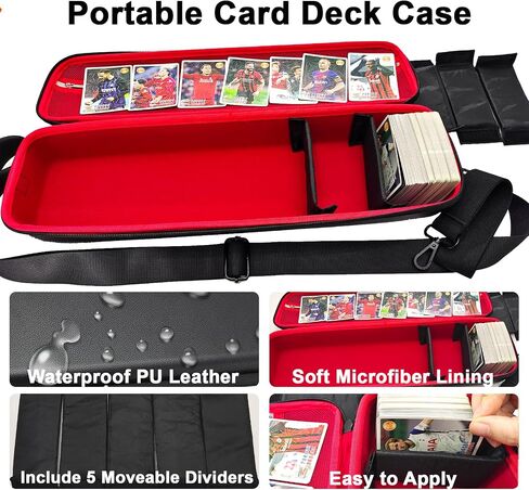 Card Case for MTG, Card Storage Deck Box for Trading Cards Holding 1350 Cards, PU Leather Playing Card Storage Case with Shoulder Strap for Magic The Gathering, TCG, Game Cards, Sports Cards in Saudi Arabia