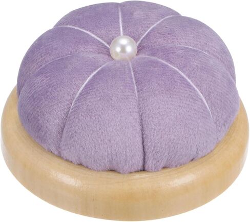 HARFINGTON Wooden Base Pin Cushion Japanese Style Cute Needle Holder Pincushions Round for Sewing Quilting Needlework DIY Crafts, Cream in Saudi Arabia