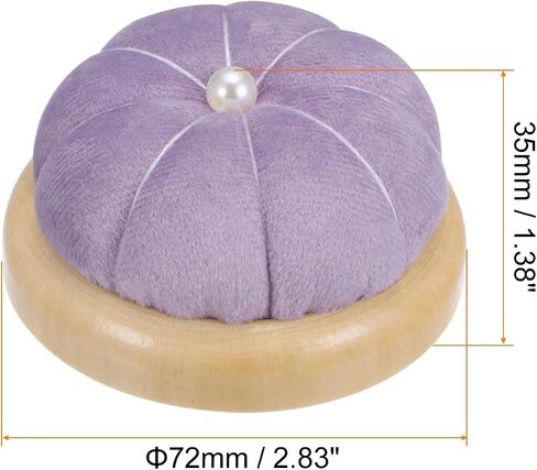 HARFINGTON Wooden Base Pin Cushion Japanese Style Cute Needle Holder Pincushions Round for Sewing Quilting Needlework DIY Crafts, Cream in Saudi Arabia