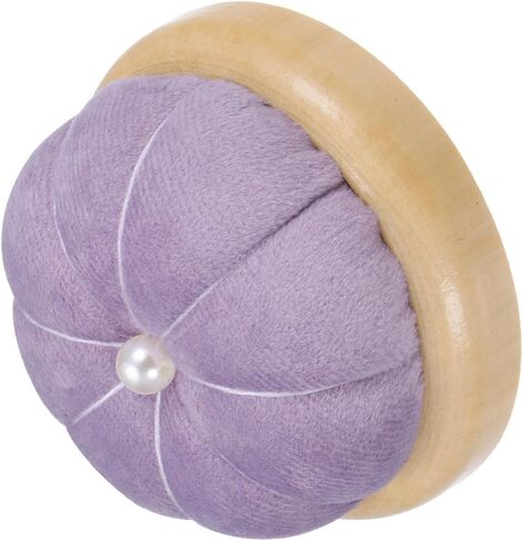 HARFINGTON Wooden Base Pin Cushion Japanese Style Cute Needle Holder Pincushions Round for Sewing Quilting Needlework DIY Crafts, Cream in Saudi Arabia