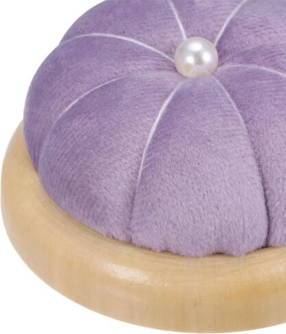 HARFINGTON Wooden Base Pin Cushion Japanese Style Cute Needle Holder Pincushions Round for Sewing Quilting Needlework DIY Crafts, Cream in Saudi Arabia