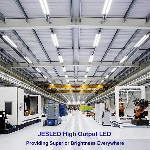JESLED T8/T10/T12 8FT LED Tube Light, Single Pin FA8 Base, 50W 6000LM 5000K Daylight White, 270 Degree V Shaped LED Fluorescent Bulb (130W Equiv.), ETL Listed, Clear Cover, Dual-Ended Power (12-Pack) in Saudi Arabia