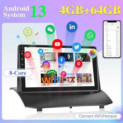 [4G+64G] راديو سيارة 8 كور لسيارة Ford Fiesta 2009 2010 2011 2012 2013 2014 - Android 13 شاشة تعمل باللمس Fiesta Stereo، DSP 32 EQ/IPS/Carplay/Android Auto/SWC/BT/WiFi + كاميرا احتياطية AHD in Saudi Arabia