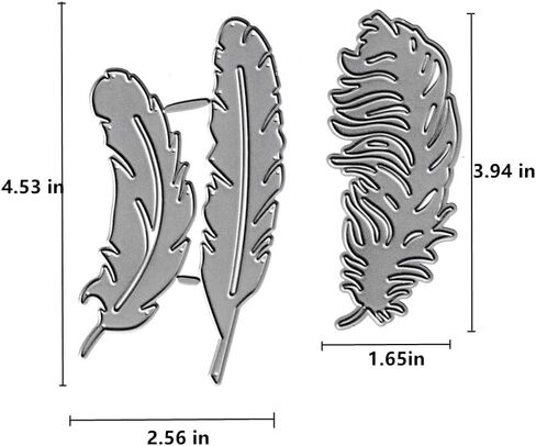 Metal 3pcs Feather Die Cuts, Plume Feathers Leaves Cutting Die DIY Crafts Template Mould Stencils for DIY Embossing Card Making Album Decorative Paper Scrapbooking in Saudi Arabia