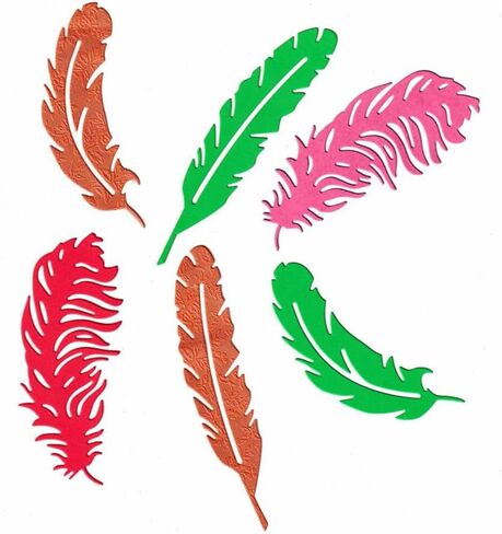 Metal 3pcs Feather Die Cuts, Plume Feathers Leaves Cutting Die DIY Crafts Template Mould Stencils for DIY Embossing Card Making Album Decorative Paper Scrapbooking in Saudi Arabia