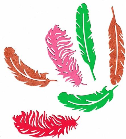 Metal 3pcs Feather Die Cuts, Plume Feathers Leaves Cutting Die DIY Crafts Template Mould Stencils for DIY Embossing Card Making Album Decorative Paper Scrapbooking in Saudi Arabia