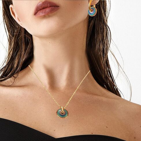 البوهيمي المينا ديزي زهرة مجوهرات الأزياء مجموعة للنساء ريترو لطيف عباد الشمس المختنق Huggie هوب طقم من الحلقان للنساء الفتيات هدية in Kuwait