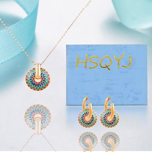 البوهيمي المينا ديزي زهرة مجوهرات الأزياء مجموعة للنساء ريترو لطيف عباد الشمس المختنق Huggie هوب طقم من الحلقان للنساء الفتيات هدية in Kuwait