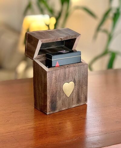 Birthday Gift Ideas Handcrafted Classic Wooden Playing Card Holder Deck Box Storage Case Organizer With Premium Quality 'Ace' Playing Cards Anniversary Housewarming Gift Ideas For Men & Women (Club) in Saudi Arabia
