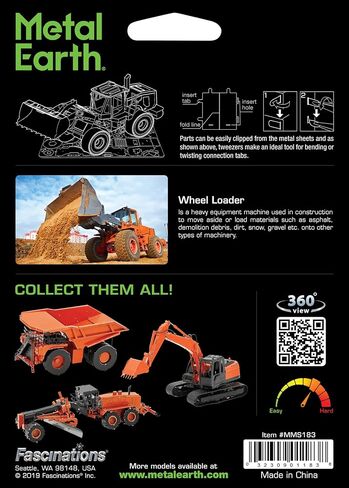 Metal Earth Fascinations Wheel Loader 3D Metal Model Kit Bundle with Tweezers in Saudi Arabia