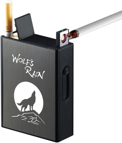 Cigarette Case with Lighters Full Pack 20pcs Regular Cigarettes Box Rechargeable Windproof Flameless Electric Protable Lighter (Dragon) in Saudi Arabia