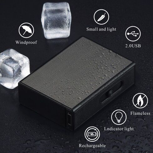 Cigarette Case with Lighters Full Pack 20pcs Regular Cigarettes Box Rechargeable Windproof Flameless Electric Protable Lighter (Dragon) in Saudi Arabia
