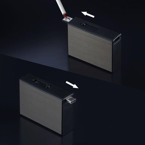 Cigarette Case with Lighters Full Pack 20pcs Regular Cigarettes Box Rechargeable Windproof Flameless Electric Protable Lighter (Dragon) in Saudi Arabia