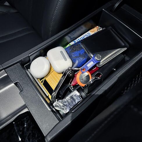 صينية تنظيم وحدة التحكم المركزية EDBETOS متوافقة مع ملحقات Hyundai Sonata 2020 2021-2022 2023 محدودة على شكل حرف N صندوق تخزين ثانوي لمسند الذراع الداخلي مادة ABS، زخرفة سوداء in Kuwait