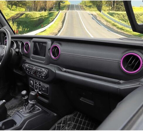 for JL AC Vent Ring, 4PCS Center Console Dashboard Air Conditioning Outlet Cover Interior Trim Kits Compatible with 2018-2023 Jeep Wrangler JL JLU & Gladiator JT, Aluminum Alloy (Black) in Saudi Arabia