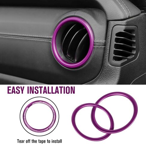 for JL AC Vent Ring, 4PCS Center Console Dashboard Air Conditioning Outlet Cover Interior Trim Kits Compatible with 2018-2023 Jeep Wrangler JL JLU & Gladiator JT, Aluminum Alloy (Black) in Saudi Arabia