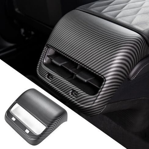 Carbon Fiber AC Vents Cover for Tesla Model 3 / Model Y, Inner Rear Air Vent Outlet Cover, Rear Center Console Air Vent Trim, Anti Kick Cover Protector in Saudi Arabia