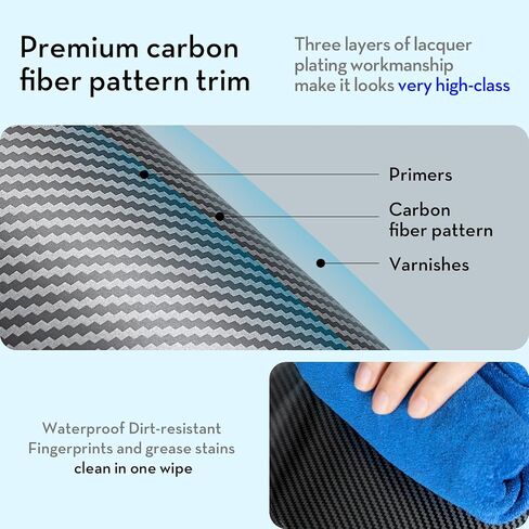 Carbon Fiber AC Vents Cover for Tesla Model 3 / Model Y, Inner Rear Air Vent Outlet Cover, Rear Center Console Air Vent Trim, Anti Kick Cover Protector in Saudi Arabia