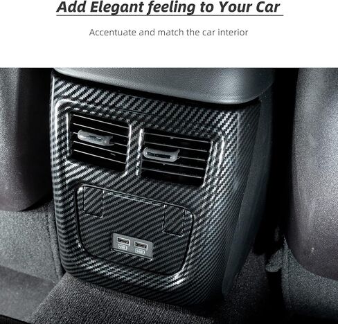 Hoolcar مسند الذراع الخلفي صندوق تكييف الهواء منفذ تنفيس غطاء الكسوة ل 2011-2021 دودج تشارجر ، كرايسلر 300 ، ألياف الكربون in Kuwait