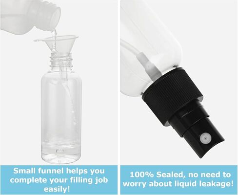 60 عبوة من زجاجات الرذاذ الشفافة بوزن 2 أونصة/60 مل من الزجاجات البلاستيكية ذات الرذاذ الناعم، زجاجات رذاذ فارغة صغيرة للسوائل والعطور والزيوت العطرية والسفر - حاوية بخاخات قابلة لإعادة الملء in Kuwait