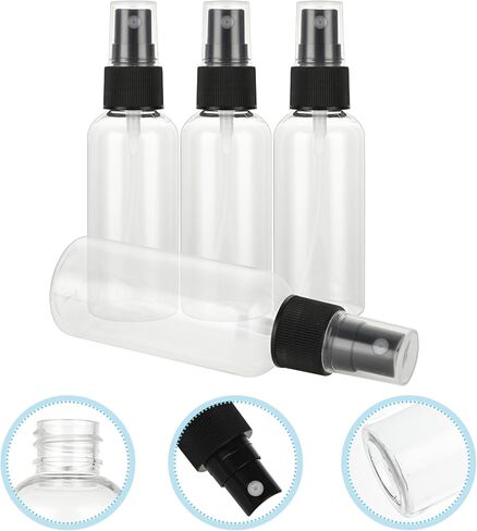60 عبوة من زجاجات الرذاذ الشفافة بوزن 2 أونصة/60 مل من الزجاجات البلاستيكية ذات الرذاذ الناعم، زجاجات رذاذ فارغة صغيرة للسوائل والعطور والزيوت العطرية والسفر - حاوية بخاخات قابلة لإعادة الملء in Kuwait