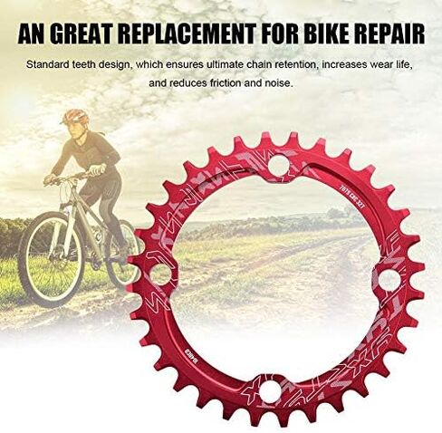 Keenso 32/34/36/38T BCD104 Bike Chain Ring,Aluminum Alloy Mountain Bike Steel Single Crank Chain Ring Round Gear Bicycle Chain Ring for Mountain Bike Repairing(36T-Red) in Saudi Arabia