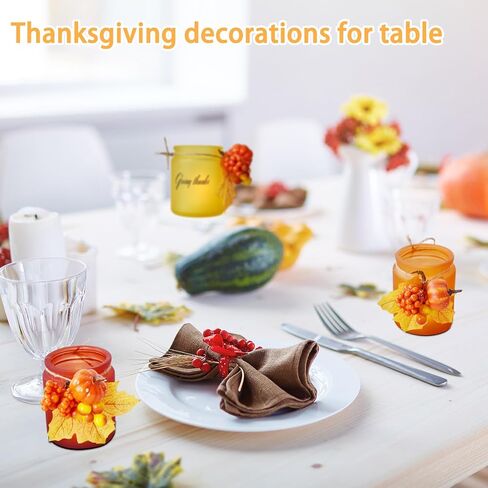 Thanksgiving Table Decor Votive Candle Holders 3 PCS with LED Candles Thanksgiving Table Clearance Amber Tea Lights Holders Thanksgiving Candles Holders Thanksgiving Table Decorations in Saudi Arabia