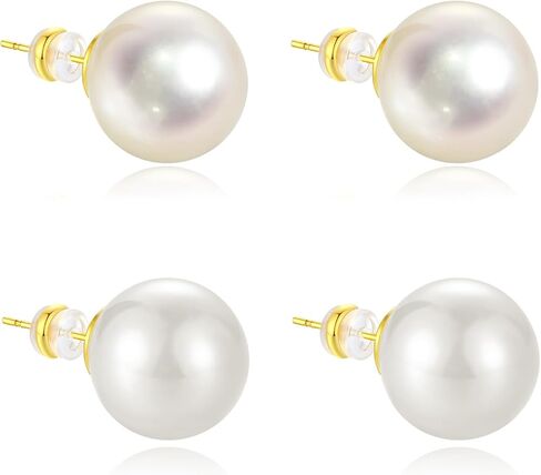 Dainty Sterling Silver Pearl Earrings for Women Trendy, Women's 14k Gold Stud Earrings Wedding Earring for Womens Pearl Jewelry Gifts for Teen Girls on Birthday Party in Saudi Arabia