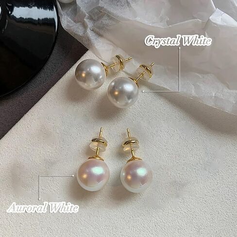 Dainty Sterling Silver Pearl Earrings for Women Trendy, Women's 14k Gold Stud Earrings Wedding Earring for Womens Pearl Jewelry Gifts for Teen Girls on Birthday Party in Saudi Arabia