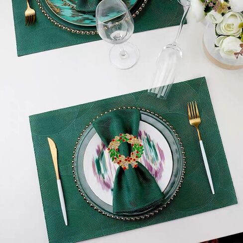 Set of 8 Christmas Gold Napkin Rings for Xmas,Thanksgiving,Wedding,Holiday Party Table Decoration(Christmas Wreath) in Saudi Arabia