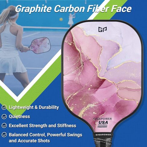 Pickleball Paddles | USAPA Approved | Graphite Carbon/Fiberglass Face with Polypropylene Honeycomb Core | Lightweight Pickleball Paddles Set of 2 Rackets, 4 Balls and 1 Carry Bag in Saudi Arabia
