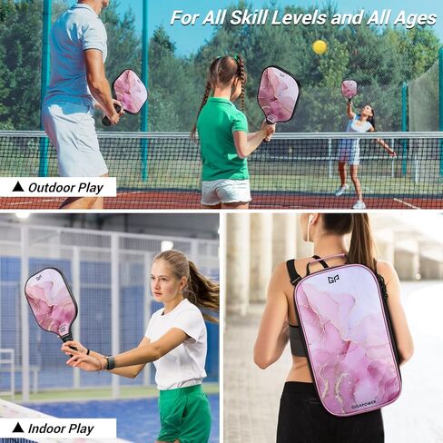 Pickleball Paddles | USAPA Approved | Graphite Carbon/Fiberglass Face with Polypropylene Honeycomb Core | Lightweight Pickleball Paddles Set of 2 Rackets, 4 Balls and 1 Carry Bag in Saudi Arabia