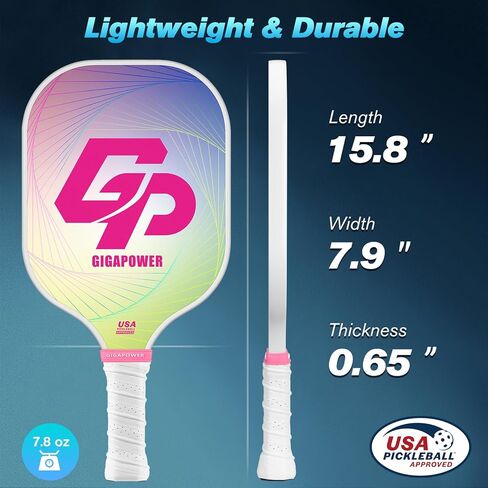 Pickleball Paddles | USAPA Approved | Graphite Carbon/Fiberglass Face with Polypropylene Honeycomb Core | Lightweight Pickleball Paddles Set of 2 Rackets, 4 Balls and 1 Carry Bag in Saudi Arabia