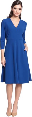 Maggy London Women's Short Sleeve Fit and Flare Scuba Crepe Dress in Saudi Arabia