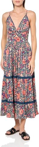 Angie Women's Spaghetti Strap V-Neck Maxi Dress with Center Cutout in Kuwait