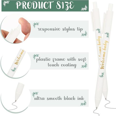 عبوة من 50 قلم حبر جاف لحفل استقبال المولود الجديد - هدايا لحفلات استقبال المولود الجديد لجوائز الضيوف - هدايا لحفلات استقبال المولود الجديد It's a Boy أقلام جل قابلة للسحب بالحبر الأسود (أبيض) in Kuwait