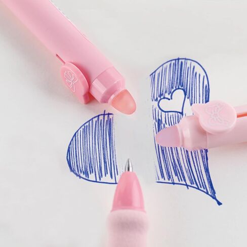 4 قطع من أقلام حبر جل قابلة للمسح، أقلام قابلة للسحب، أقلام وردية لطيفة، 0.5 ملم، قلم كتابة بالحبر الأسود، أقلام مكتبية، أقلام مدرسية للنساء والفتيات (حبر أسود وردي) in Kuwait