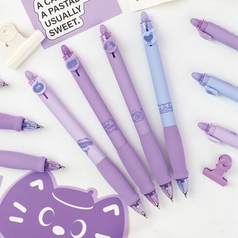 4 قطع من أقلام حبر جل قابلة للمسح، أقلام قابلة للسحب، أقلام وردية لطيفة، 0.5 ملم، قلم كتابة بالحبر الأسود، أقلام مكتبية، أقلام مدرسية للنساء والفتيات (حبر أسود وردي) in Kuwait