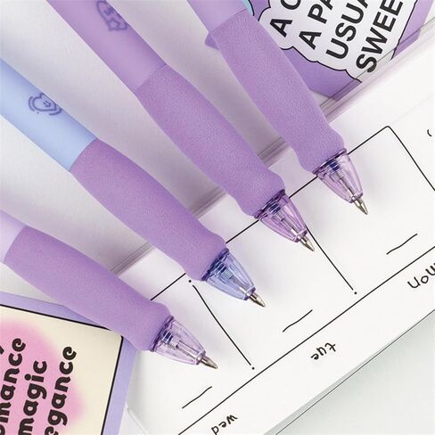 4 قطع من أقلام حبر جل قابلة للمسح، أقلام قابلة للسحب، أقلام وردية لطيفة، 0.5 ملم، قلم كتابة بالحبر الأسود، أقلام مكتبية، أقلام مدرسية للنساء والفتيات (حبر أسود وردي) in Kuwait