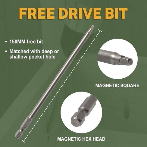 LIONMAX Pocket Wood Screws #8 x 2-1/2", Interior Wood Screws 285PCS, Zinc Plated Screws with Coarse Thread, Washer Head Square Drive, for Pocket Hole Jig, 150MM Drive Bit Included in Saudi Arabia