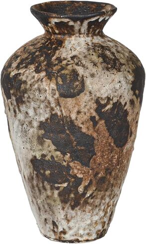 Ceramic Rustic Vase, Farmhouse Vase, Pottery Vase, Vintage Flower vase, Terra Cotta Vase for Home Decor, Living Room, Dining Room, Bedroom, Kitchen, Bathroom, Hallway (Short) in Saudi Arabia